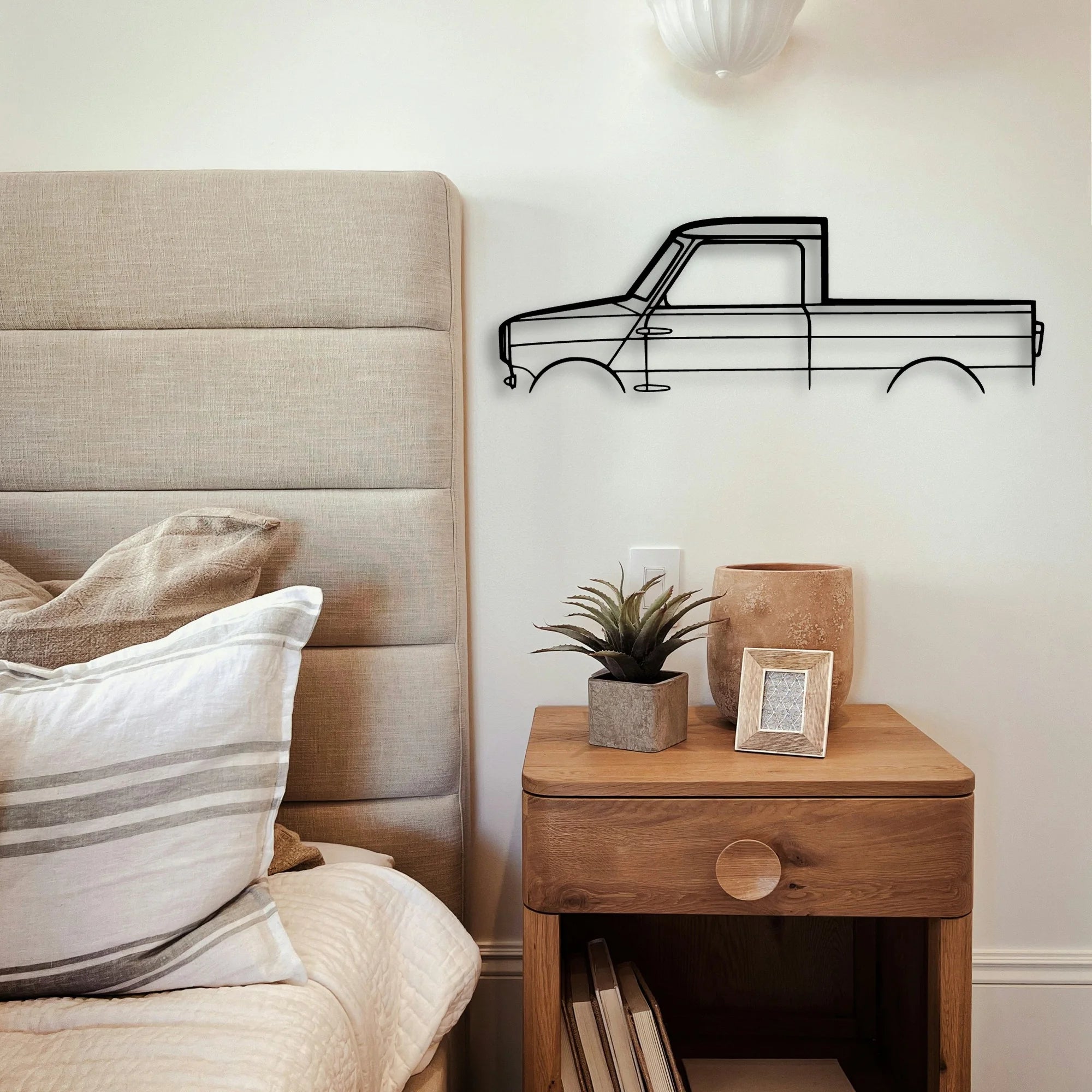 Mini Pickup Classic Silhouette Metal Wall Art - Tinvibe