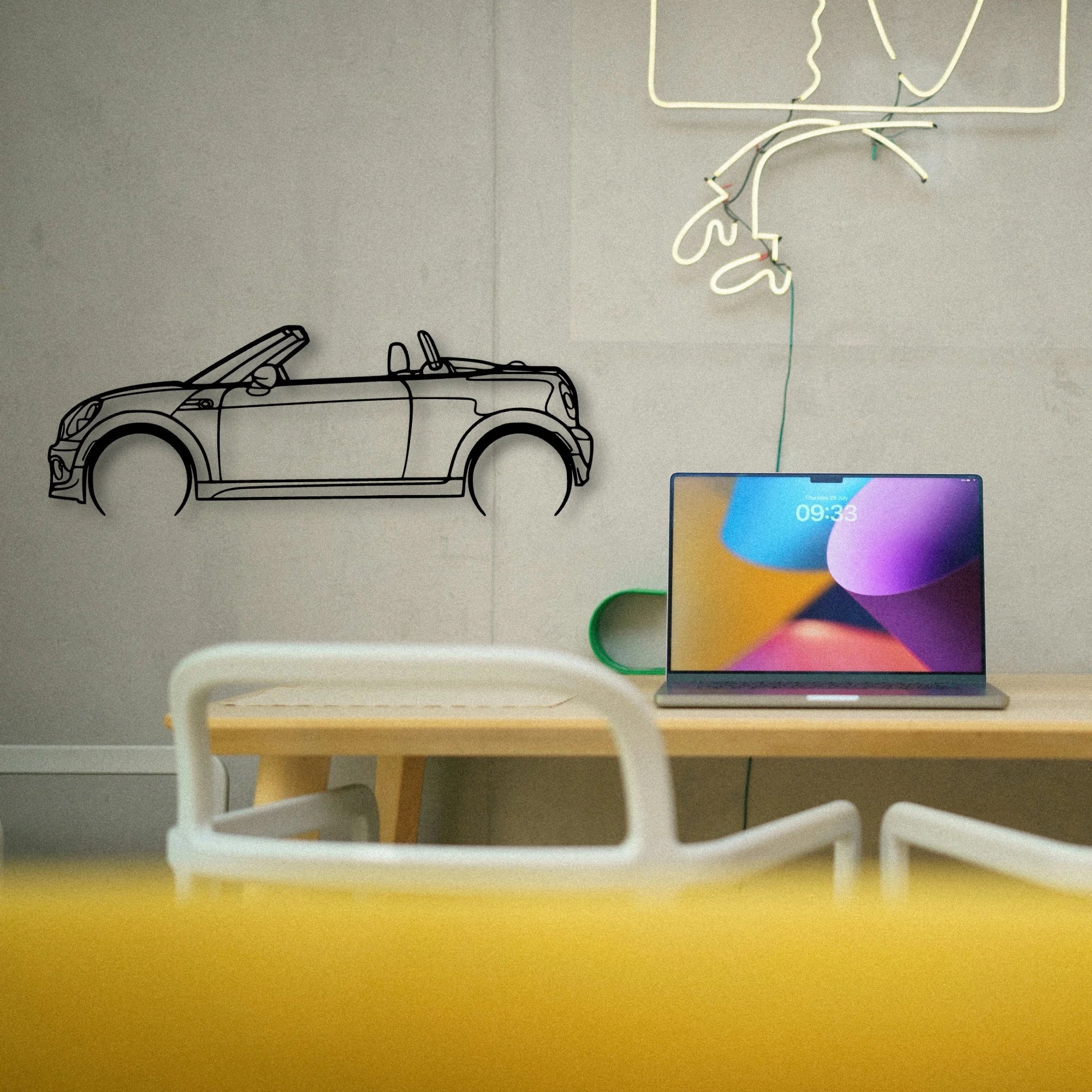 Mini Roadster 2012 Classic Silhouette Metal Wall Art - Tinvibe
