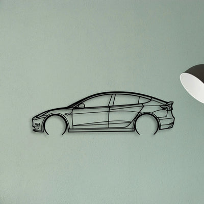 Model 3 2 Classic Silhouette Metal Wall Art - Tinvibe