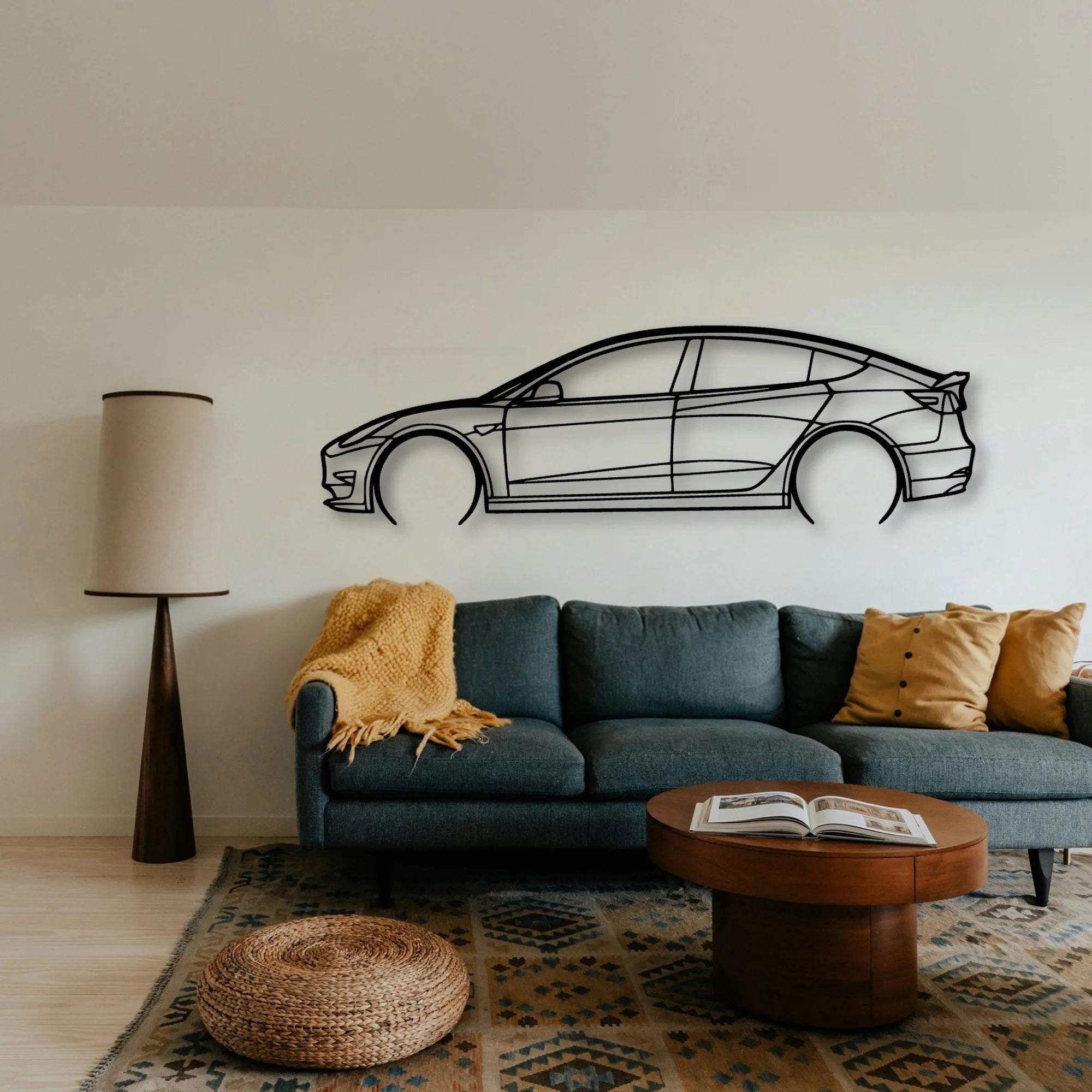 Model 3 2 Classic Silhouette Metal Wall Art - Tinvibe