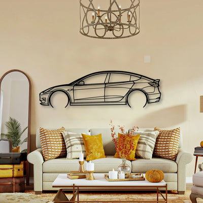 Model 3 2 Classic Silhouette Metal Wall Art - Tinvibe