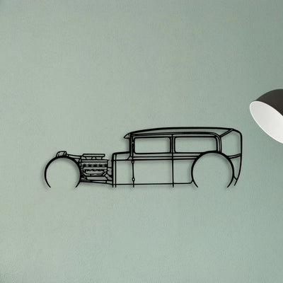 Model A Classic Silhouette Metal Wall Art - Tinvibe