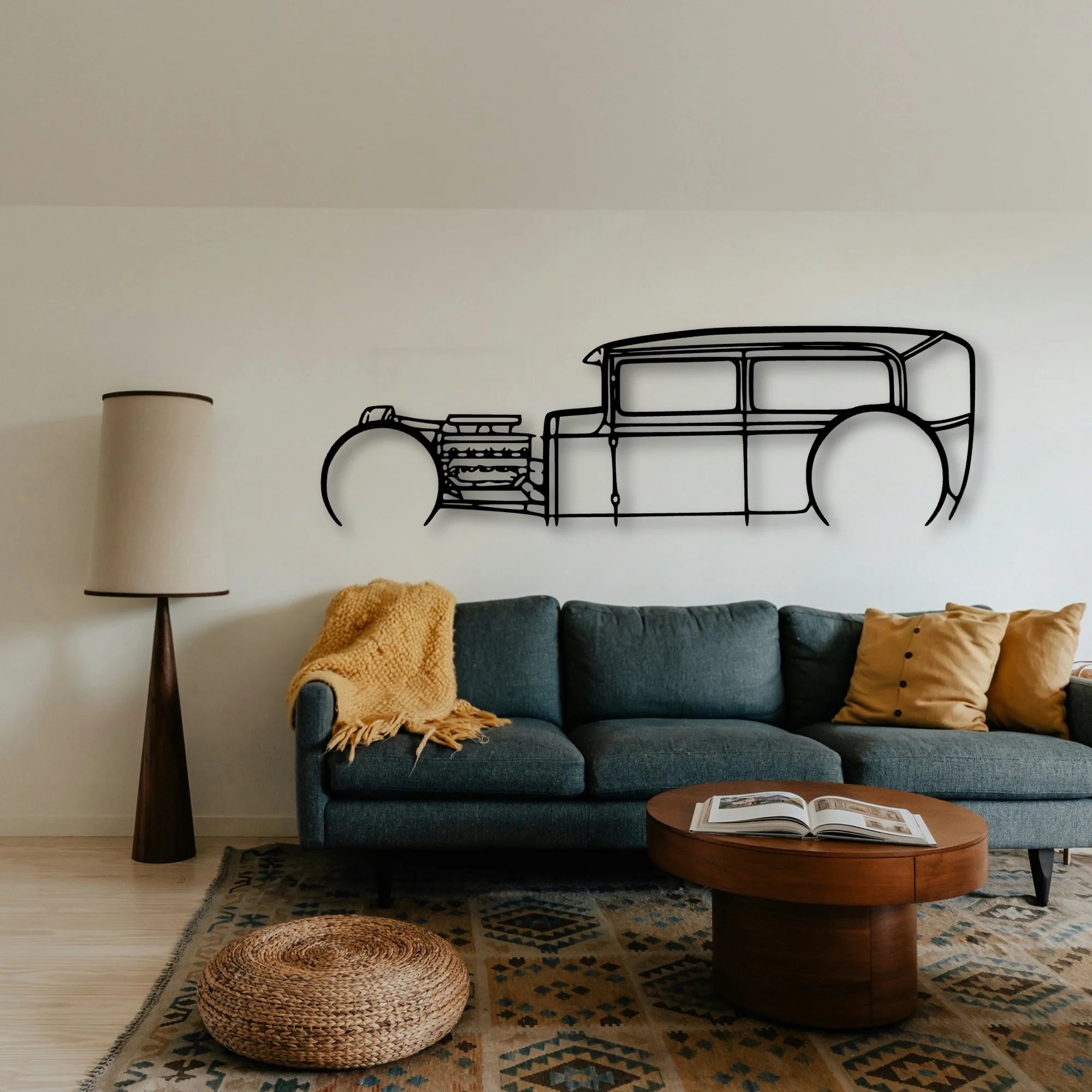 Model A Classic Silhouette Metal Wall Art - Tinvibe