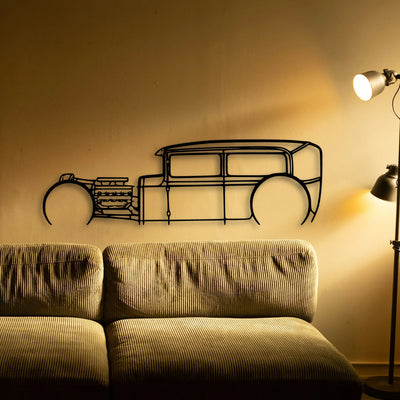 Model A Classic Silhouette Metal Wall Art - Tinvibe