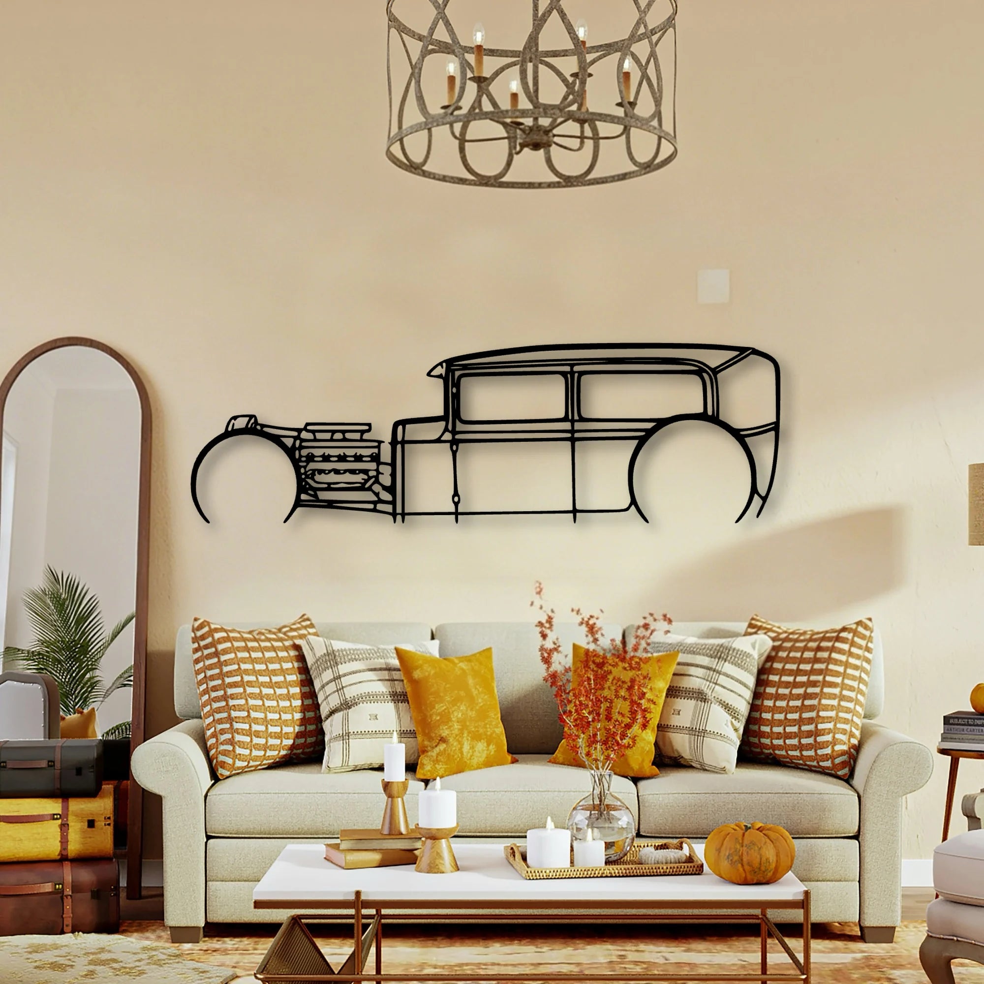 Model A Classic Silhouette Metal Wall Art - Tinvibe