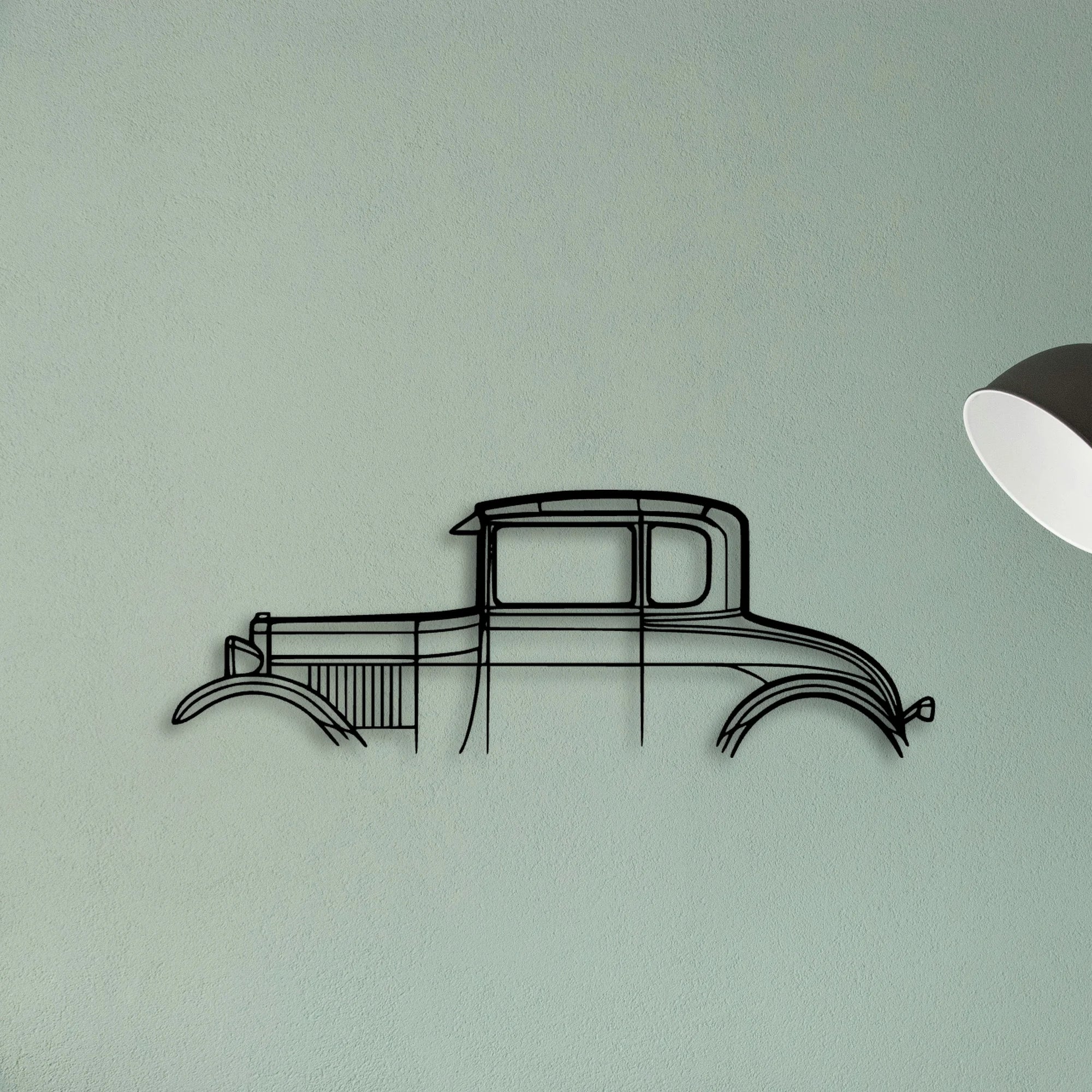 Model A Special Coupe 1928 Classic Silhouette Metal Wall Art - Tinvibe