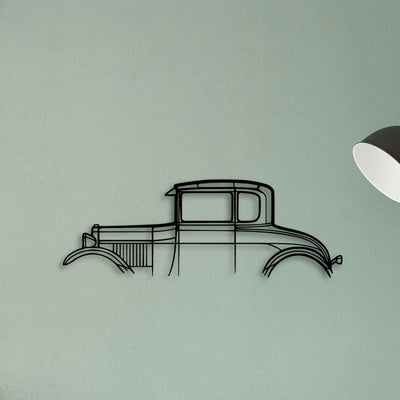 Model A Special Coupe 1928 Classic Silhouette Metal Wall Art - Tinvibe