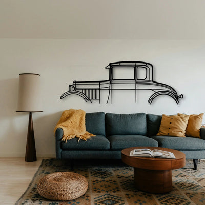 Model A Special Coupe 1928 Classic Silhouette Metal Wall Art - Tinvibe