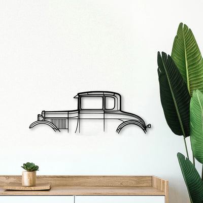 Model A Special Coupe 1928 Classic Silhouette Metal Wall Art - Tinvibe
