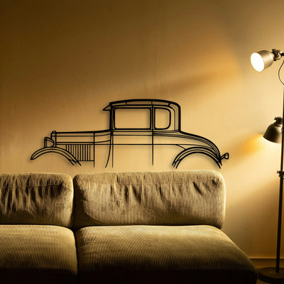 Model A Special Coupe 1928 Classic Silhouette Metal Wall Art - Tinvibe