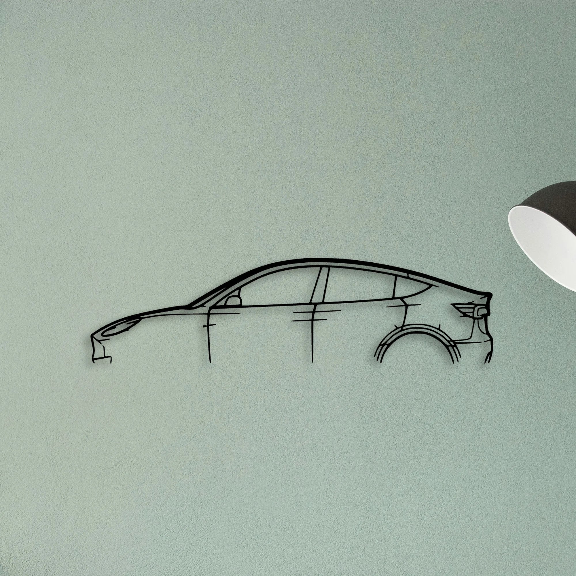 Model Y Classic Silhouette Metal Wall Art - Tinvibe