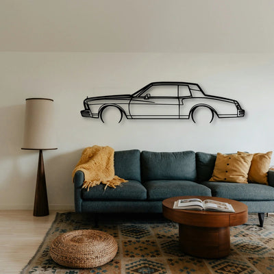 Monte Carlo 1978 Classic Silhouette Metal Wall Art - Tinvibe