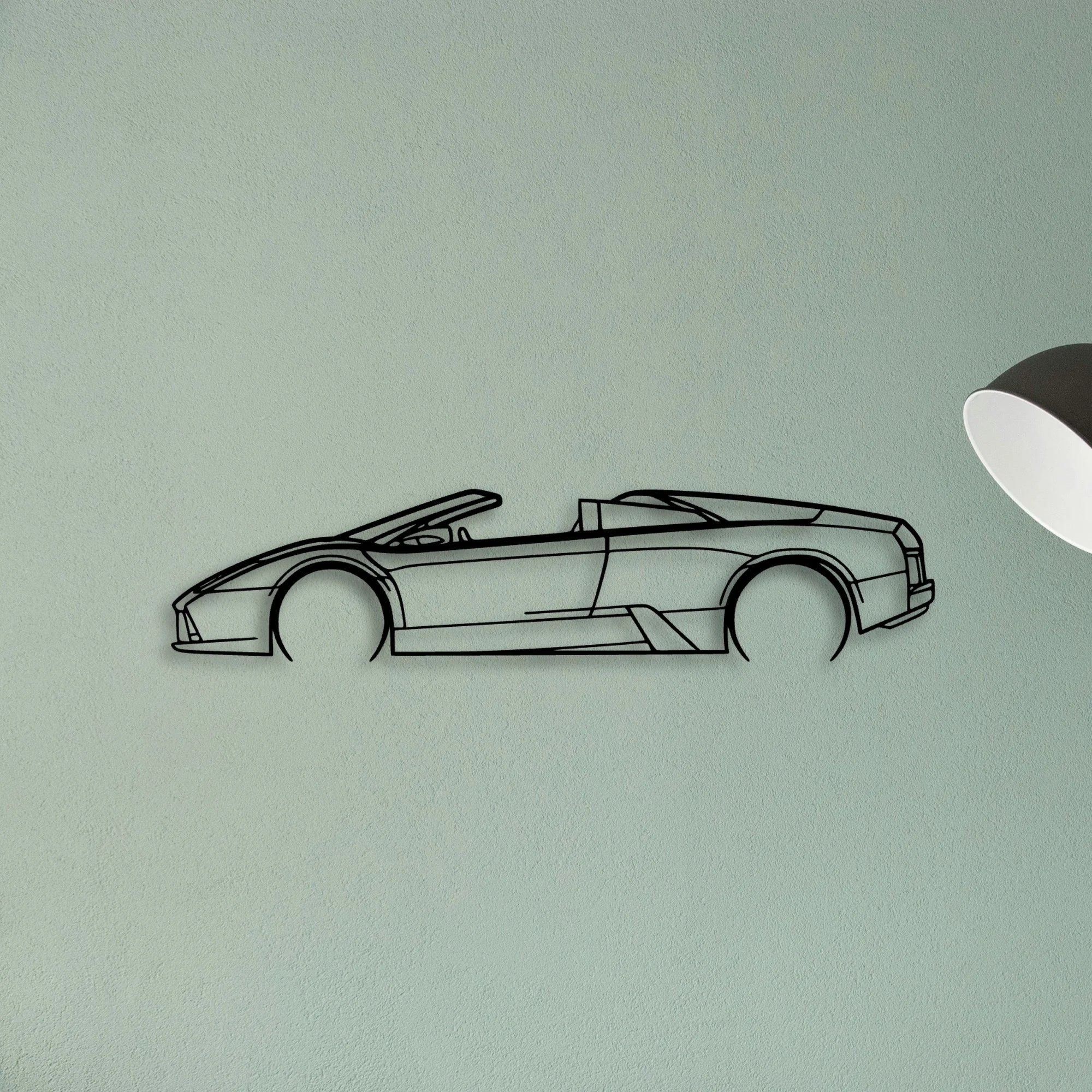 Murcielago Roadster 2008 Classic Silhouette Metal Wall Art - Tinvibe