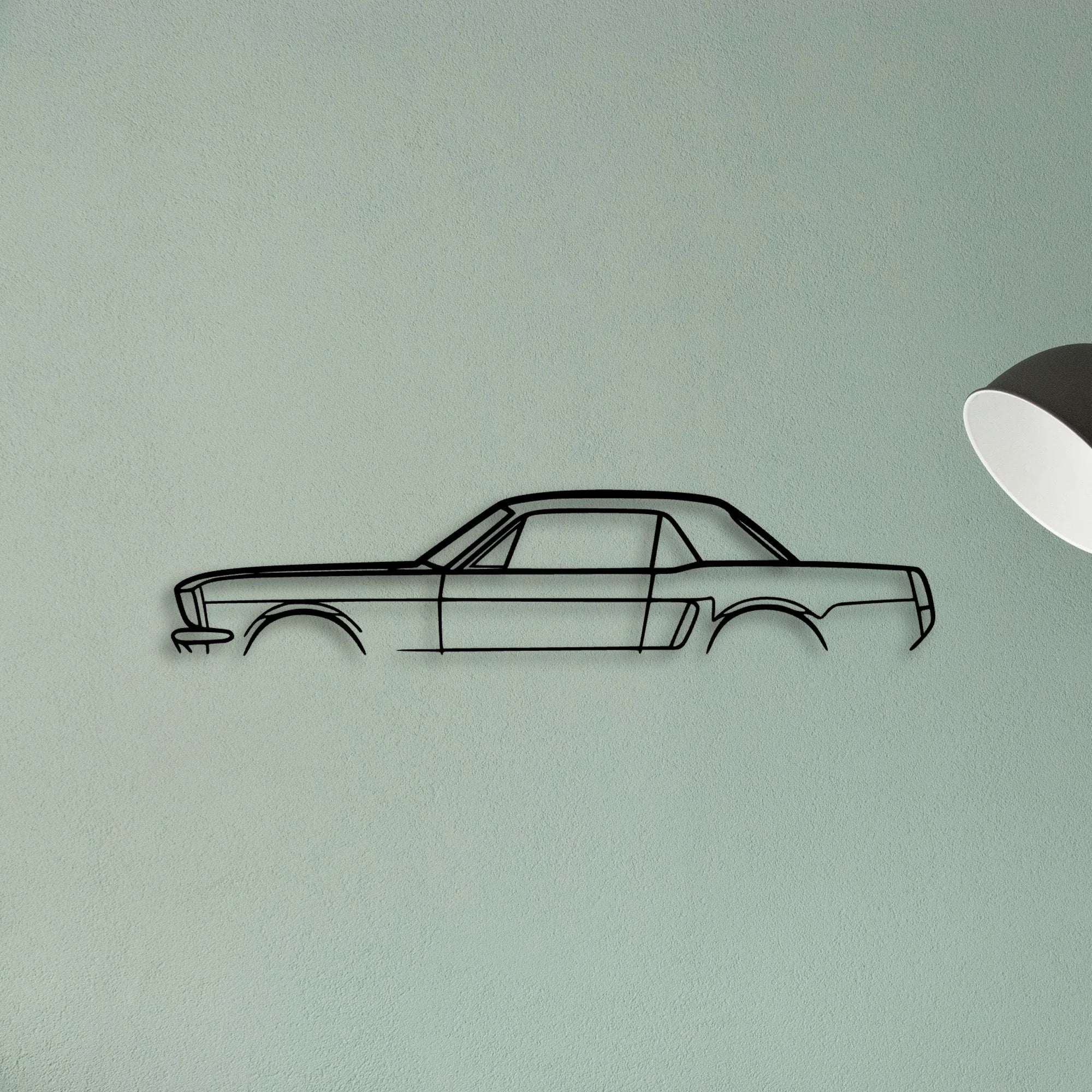 Mustang 1965 2 Classic Silhouette Metal Wall Art - Tinvibe