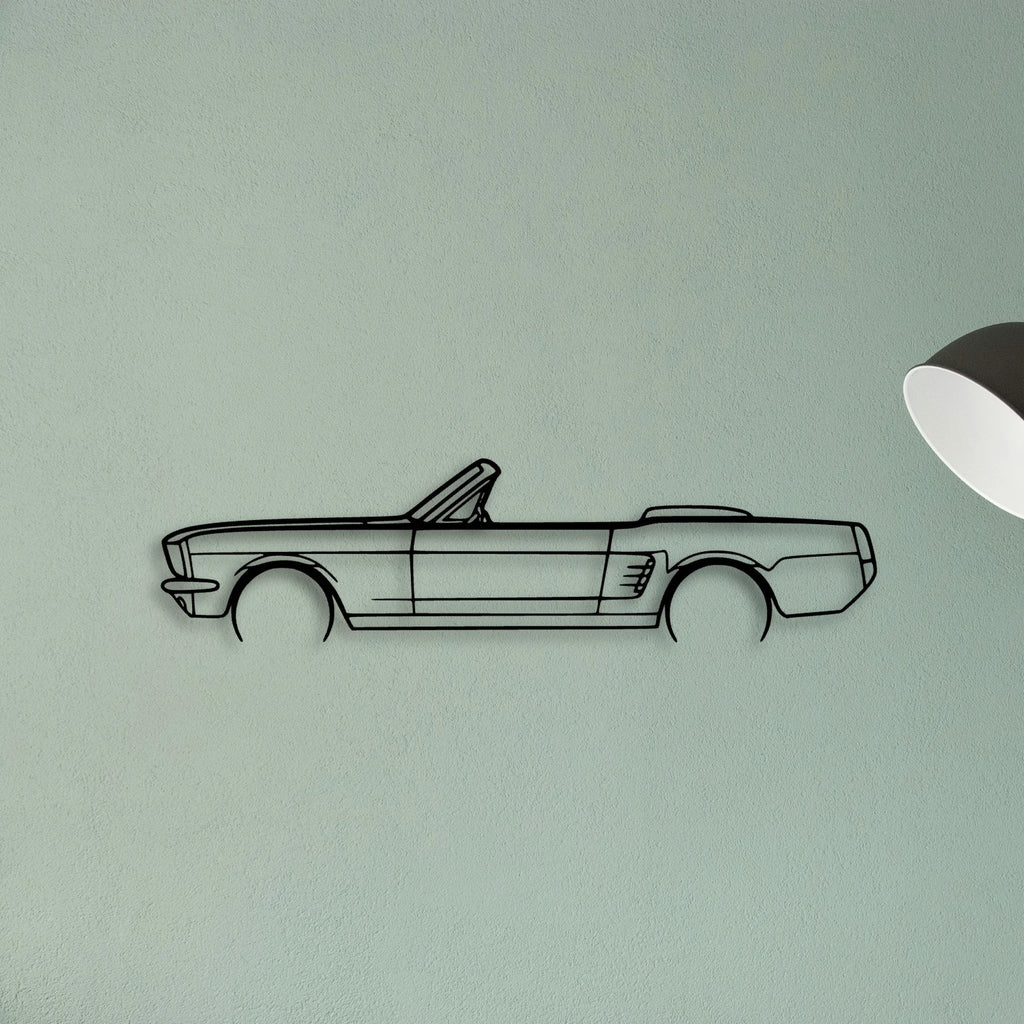 Mustang 1966 Convertible 2 Classic Silhouette Metal Wall Art - Tinvibe