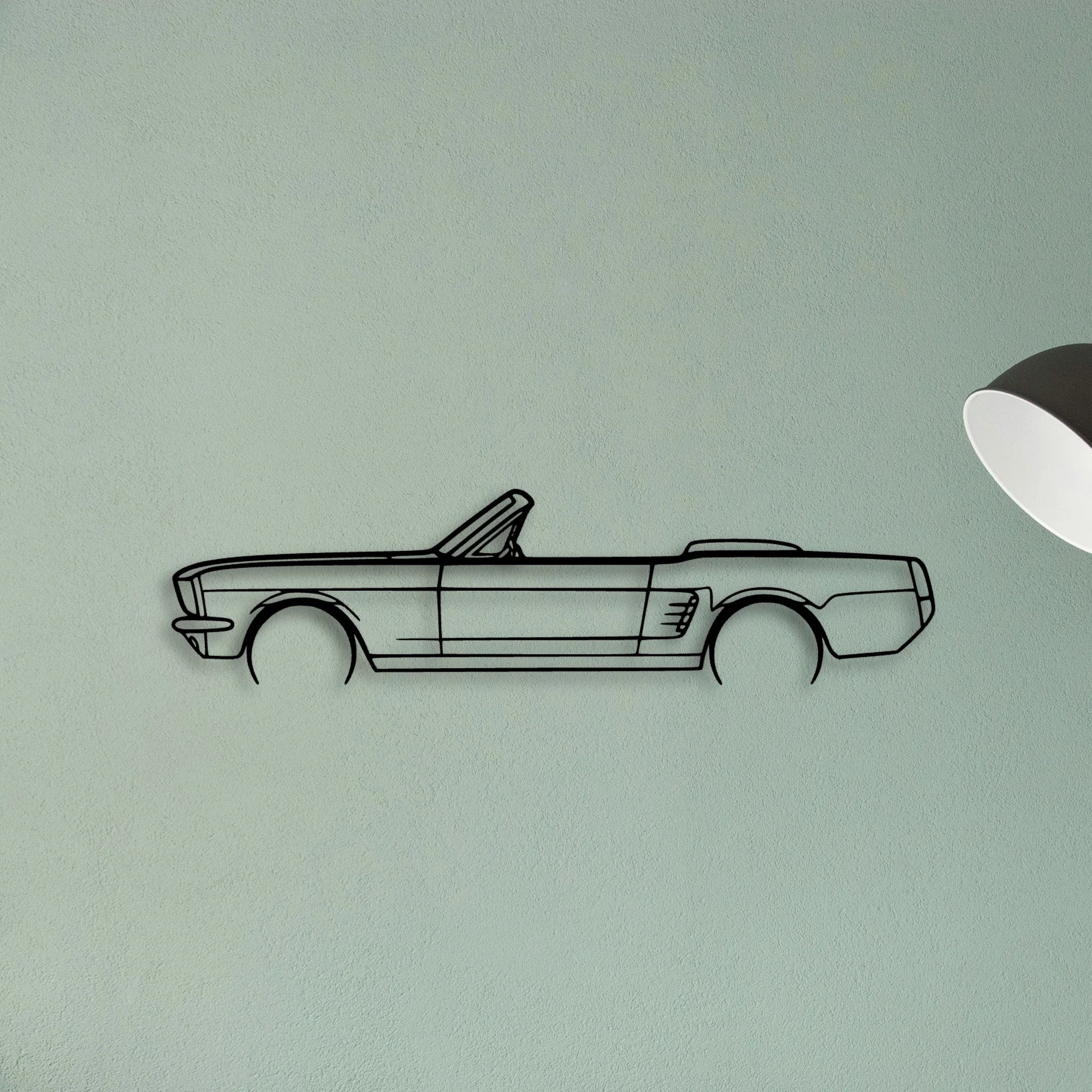 Mustang 1966 Convertible 2 Classic Silhouette Metal Wall Art - Tinvibe