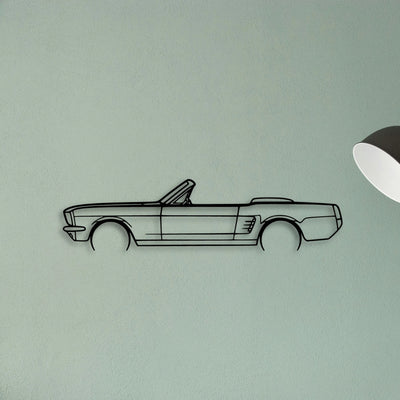 Mustang 1966 Convertible 2 Classic Silhouette Metal Wall Art - Tinvibe