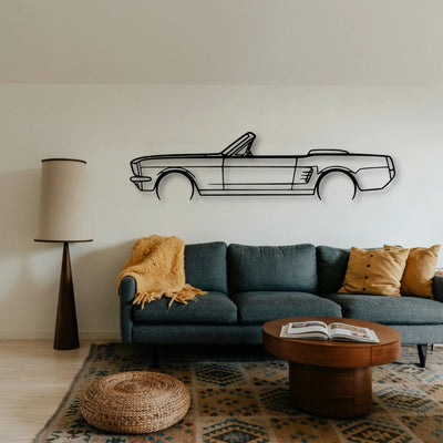 Mustang 1966 Convertible 2 Classic Silhouette Metal Wall Art - Tinvibe