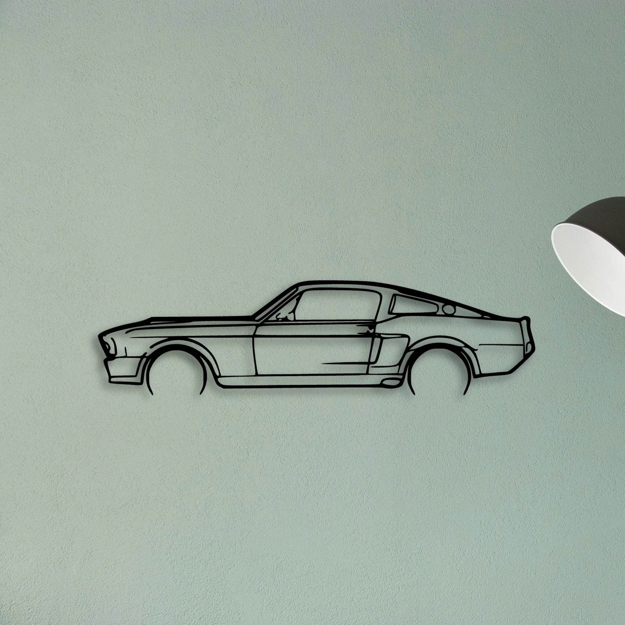 Mustang 1967 Classic Silhouette Metal Wall Art - Tinvibe