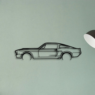 Mustang 1967 Classic Silhouette Metal Wall Art - Tinvibe