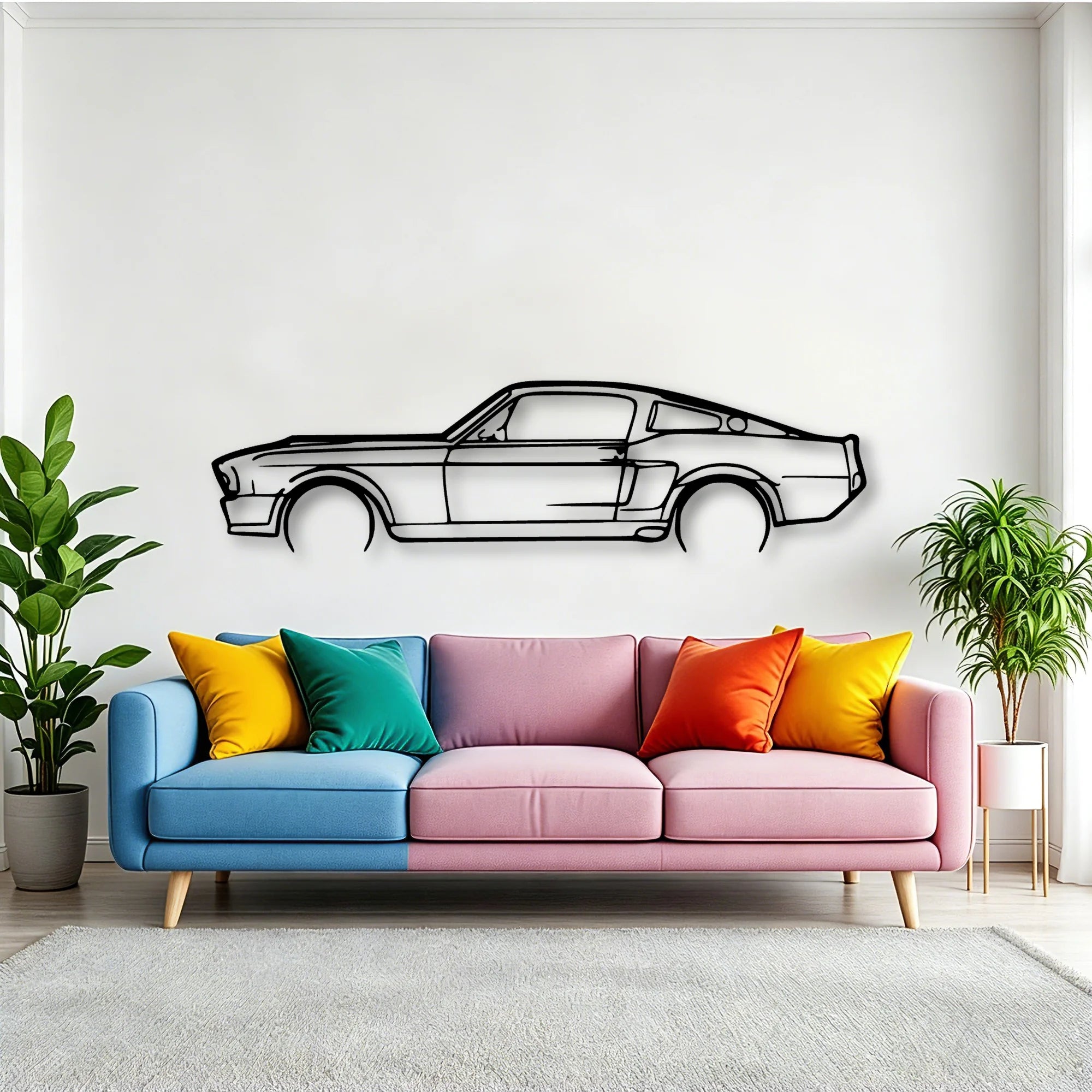 Mustang 1967 Classic Silhouette Metal Wall Art - Tinvibe