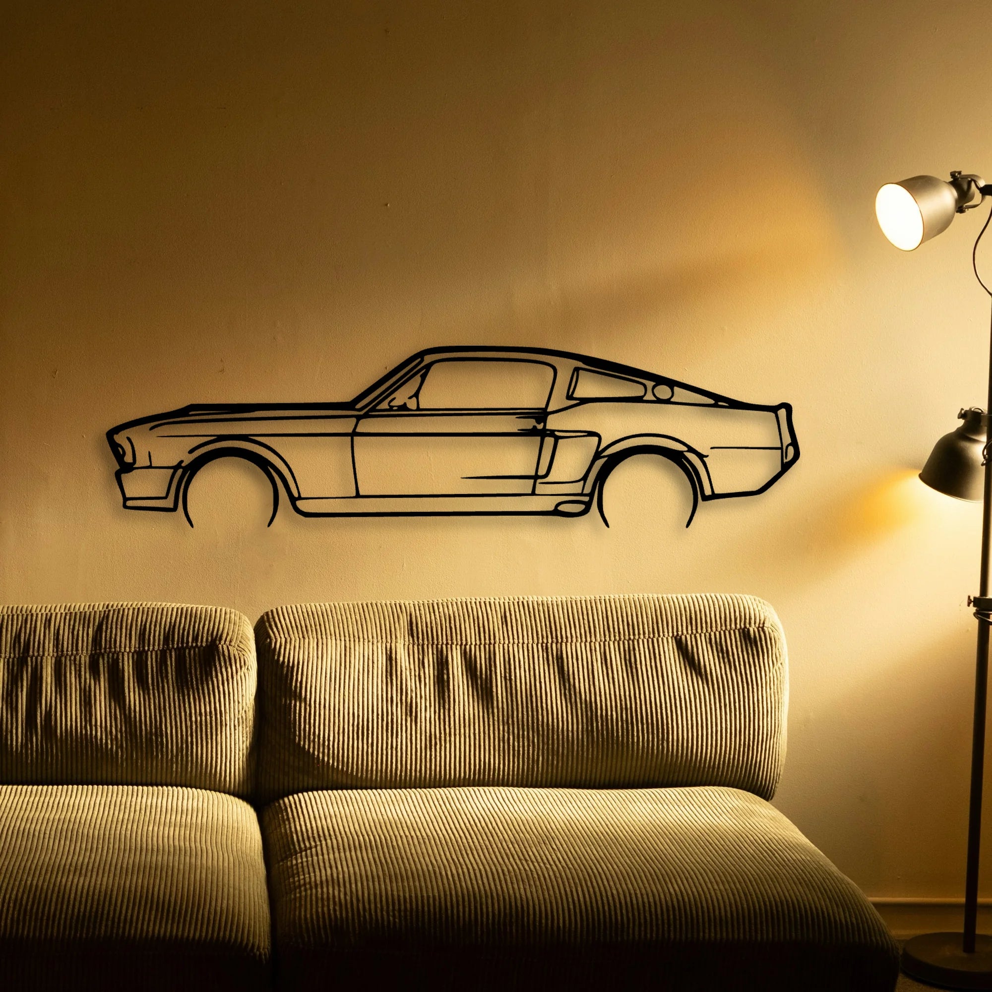 Mustang 1967 Classic Silhouette Metal Wall Art - Tinvibe