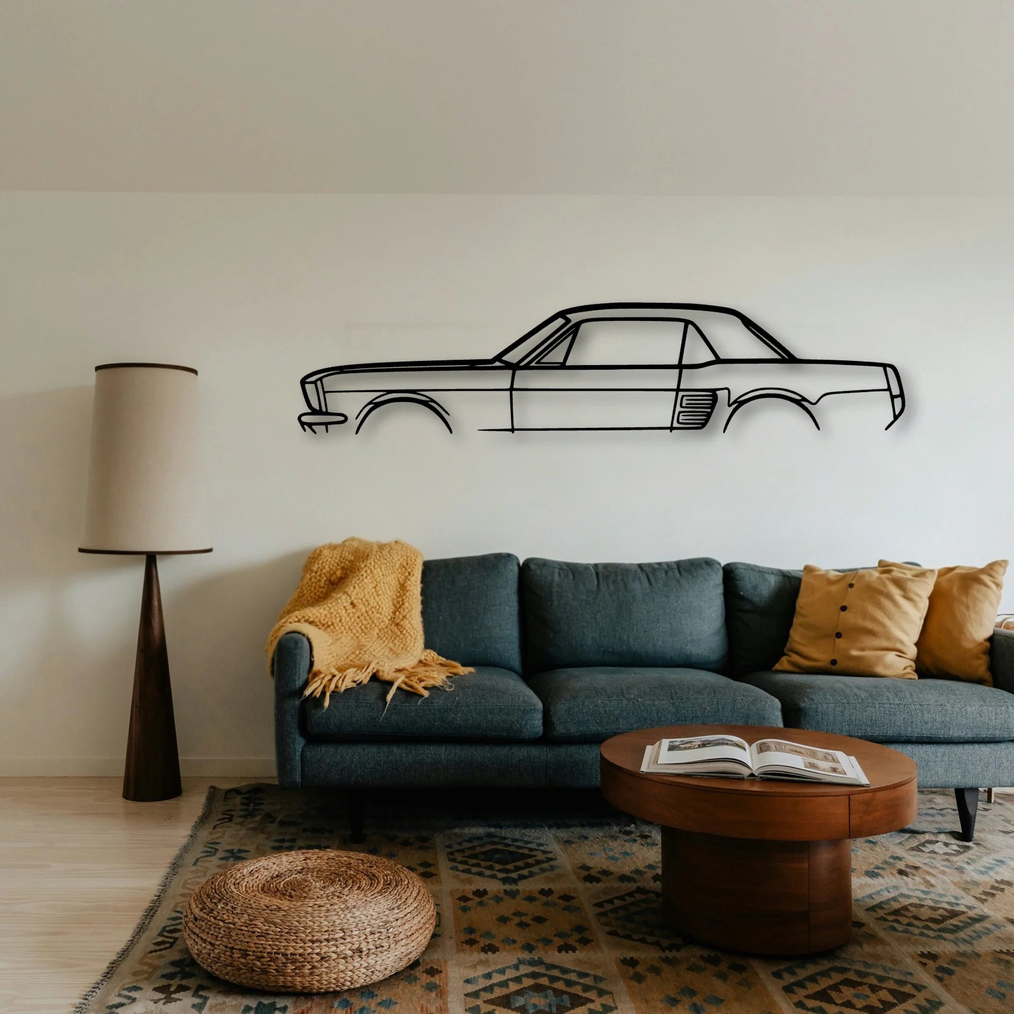 Mustang 1967 Coupe Classic Silhouette Metal Wall Art - Tinvibe