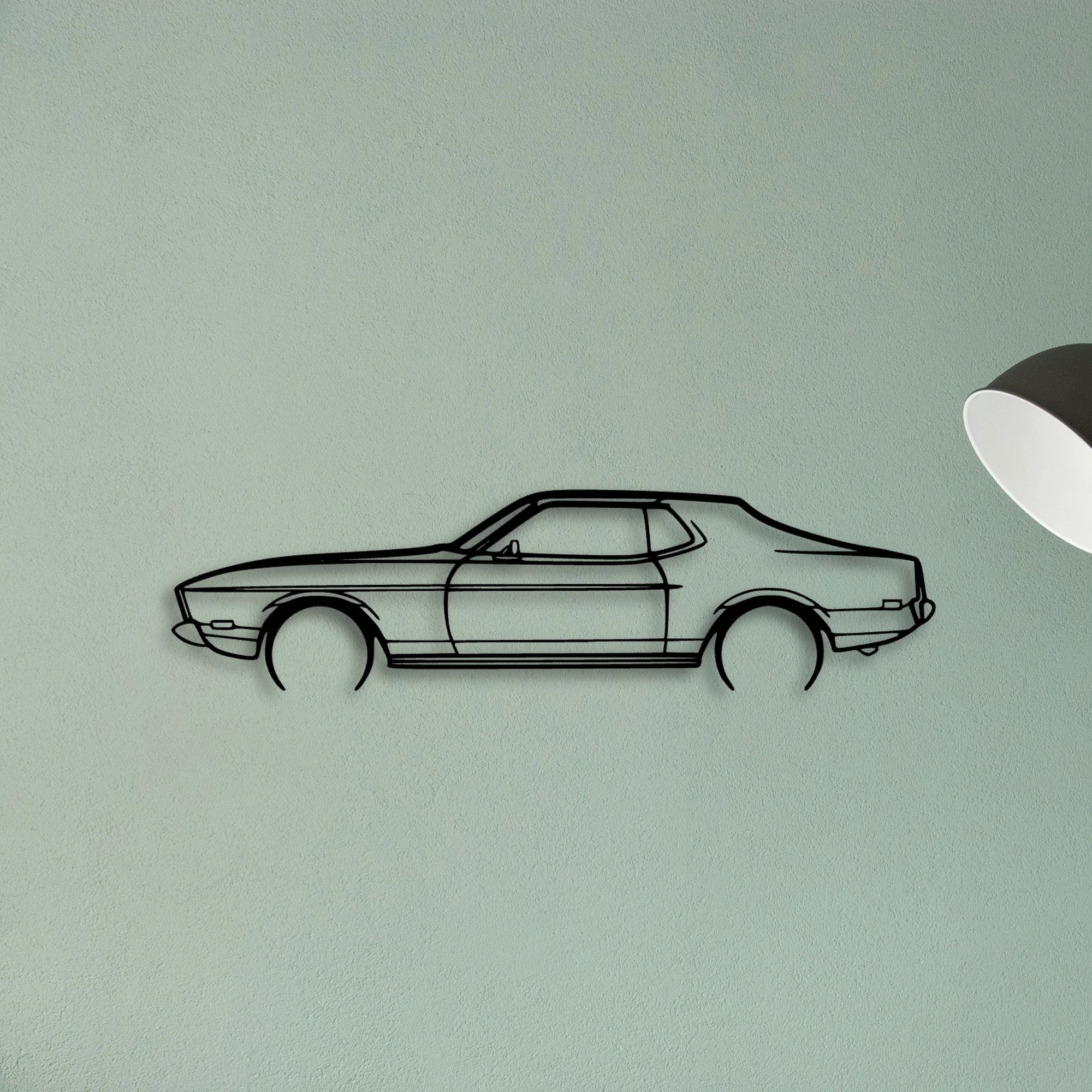 Mustang 1973 Classic Silhouette Metal Wall Art - Tinvibe