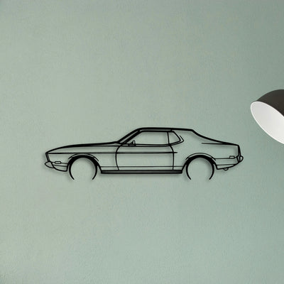 Mustang 1973 Classic Silhouette Metal Wall Art - Tinvibe
