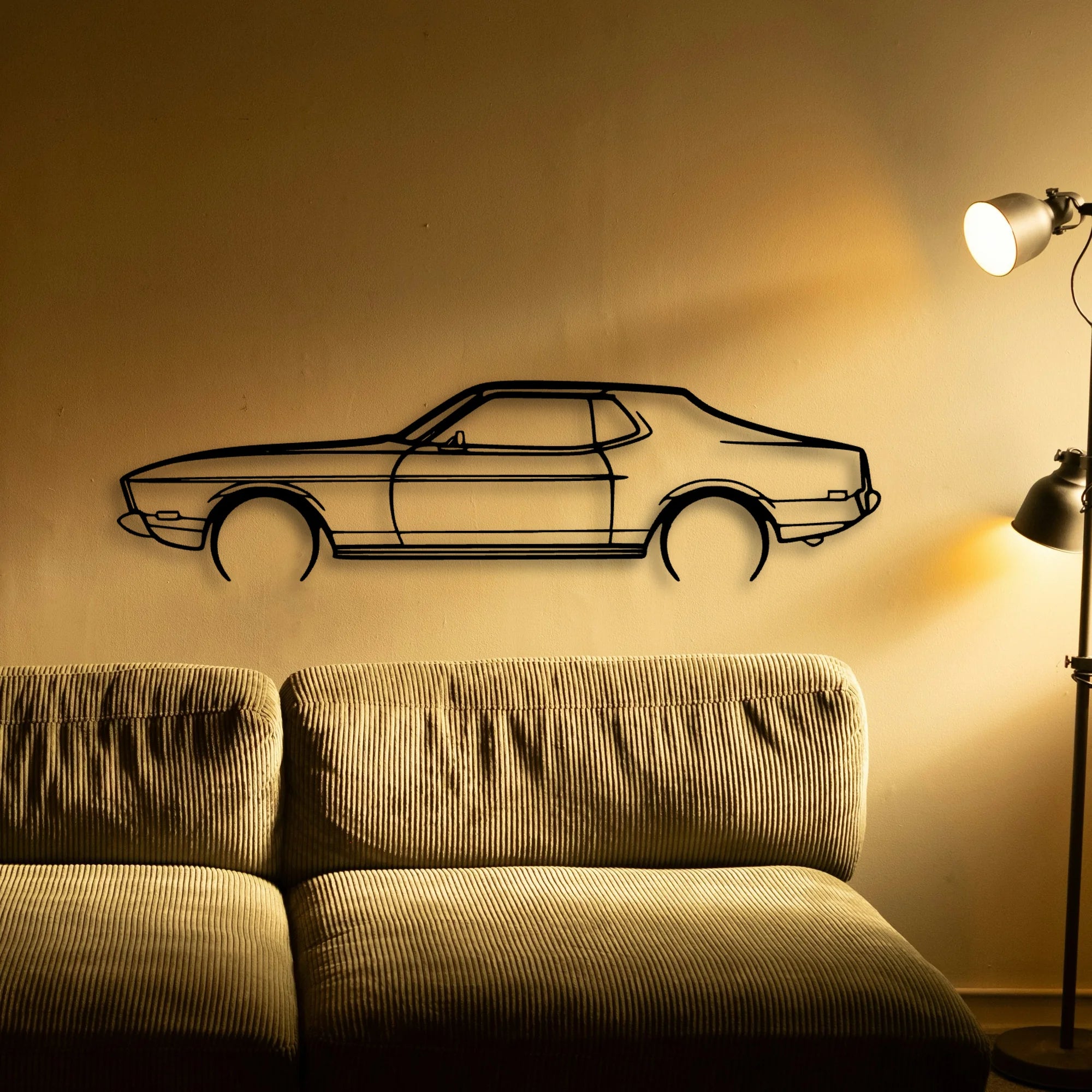 Mustang 1973 Classic Silhouette Metal Wall Art - Tinvibe
