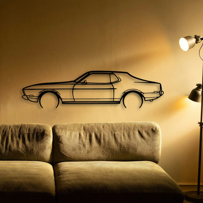 Mustang 1973 Classic Silhouette Metal Wall Art - Tinvibe