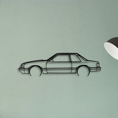 Mustang 1993 Notch 2 Classic Silhouette Metal Wall Art - Tinvibe