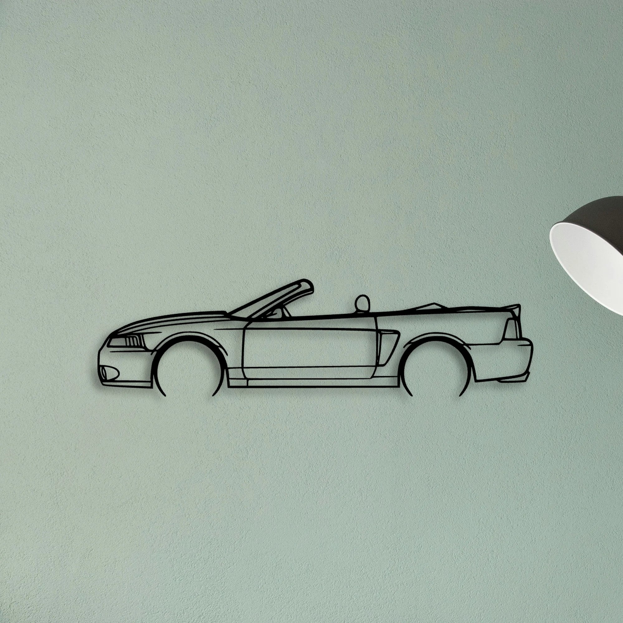 Mustang Cobra Cabrio 2004 Classic Silhouette Metal Wall Art - Tinvibe