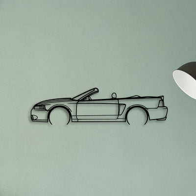 Mustang Cobra Cabrio 2004 Classic Silhouette Metal Wall Art - Tinvibe