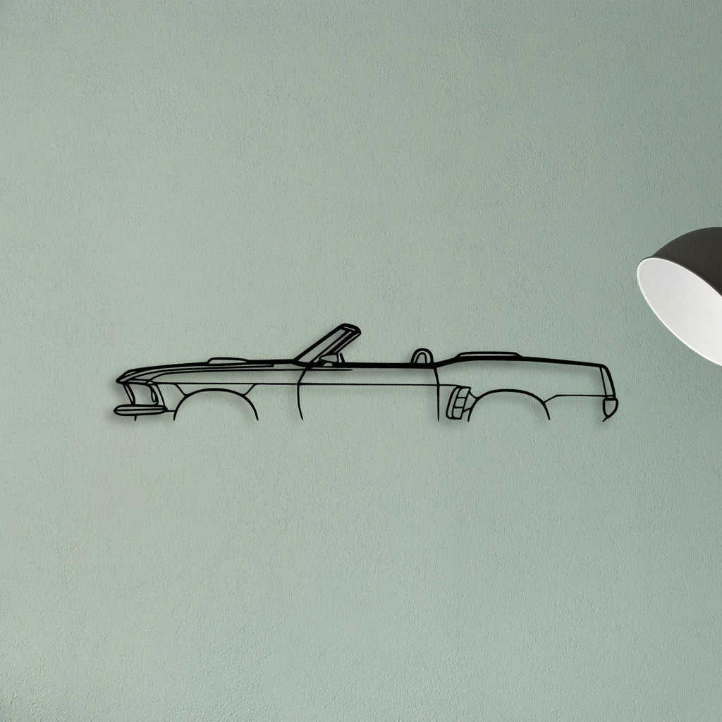 Mustang Convertible 1969 Classic Silhouette Metal Wall Art - Tinvibe