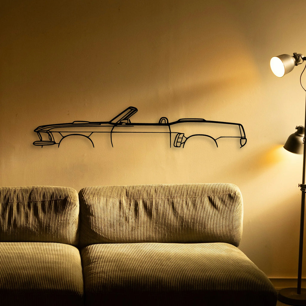 Mustang Convertible 1969 Classic Silhouette Metal Wall Art - Tinvibe