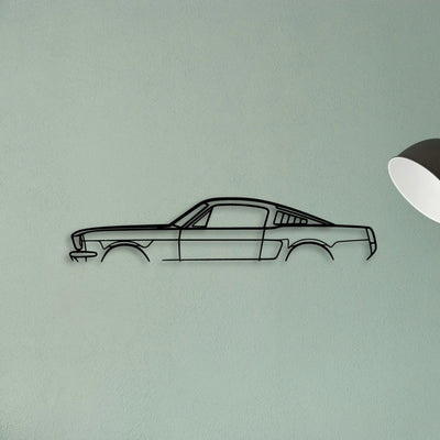 Mustang Fastback 1966 Classic Silhouette Metal Wall Art - Tinvibe
