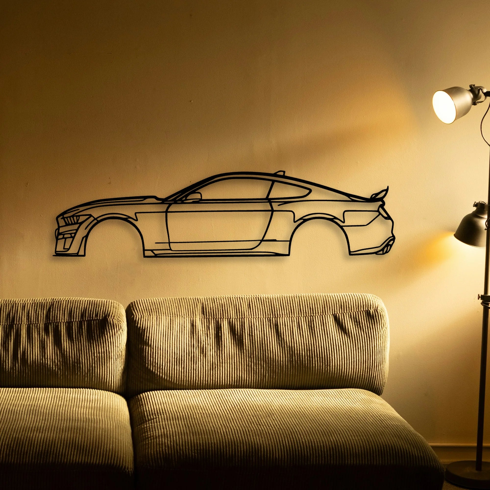 Mustang GT500 Classic Silhouette Metal Wall Art - Tinvibe