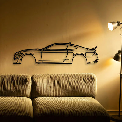 Mustang GT500 Classic Silhouette Metal Wall Art - Tinvibe