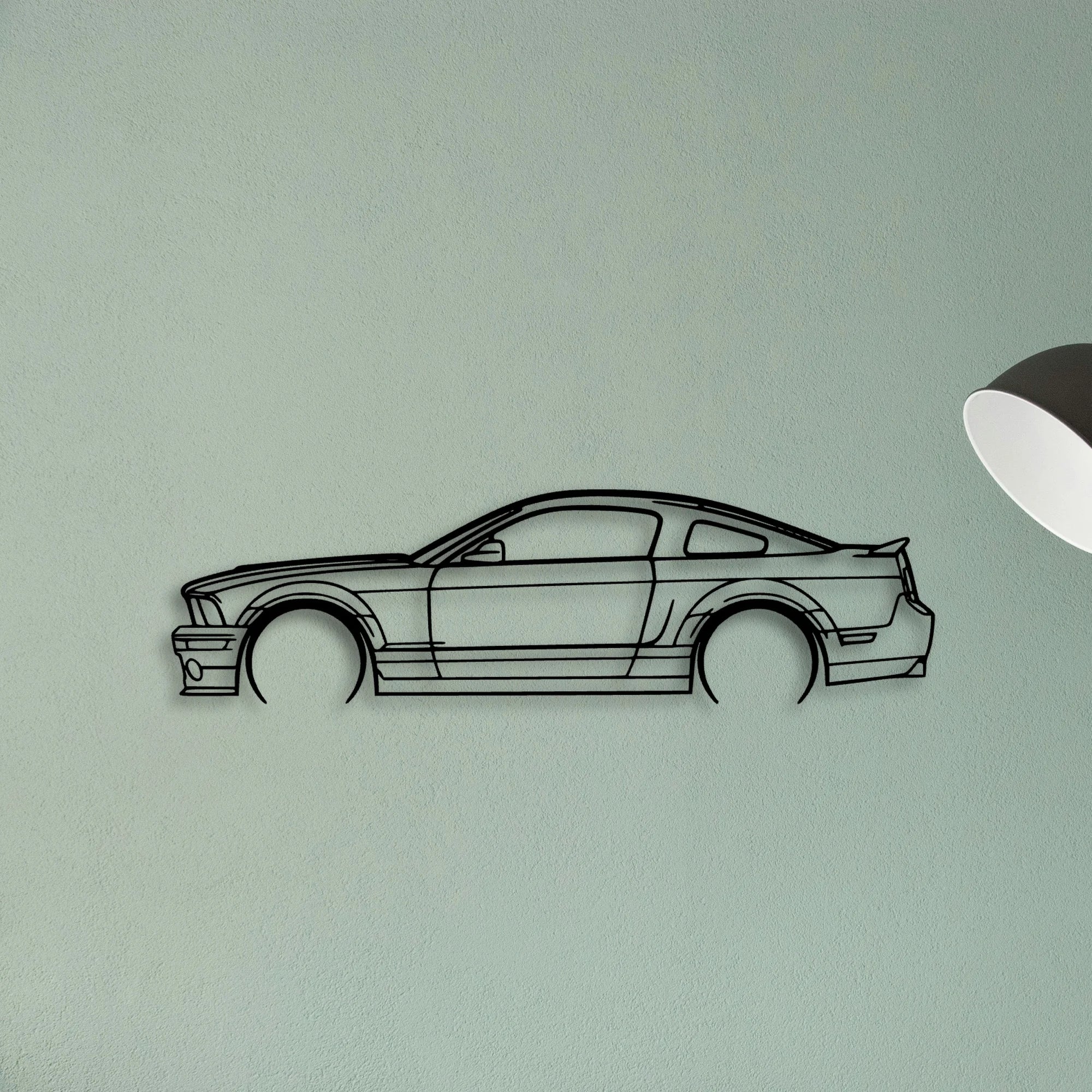 Mustang GT500 2008 Classic Silhouette Metal Wall Art - Tinvibe