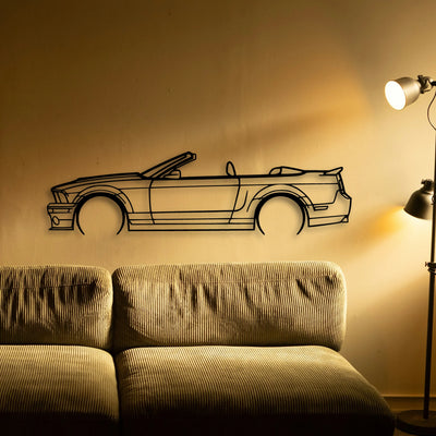 Mustang GT500 2008 Cabrio Classic Silhouette Metal Wall Art - Tinvibe