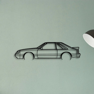 Mustang GT 1985 2 Classic Silhouette Metal Wall Art - Tinvibe