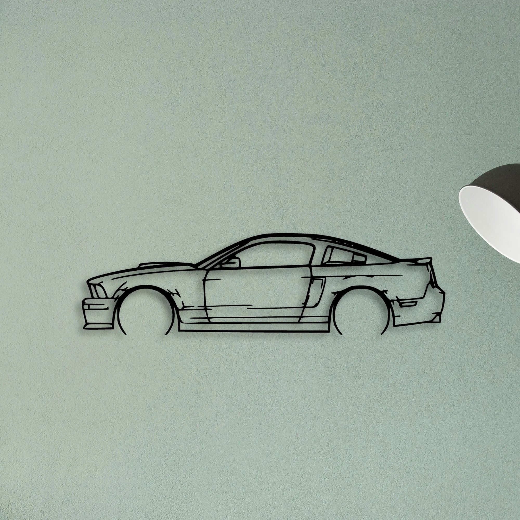Mustang GT 2007 California Classic Silhouette Metal Wall Art - Tinvibe