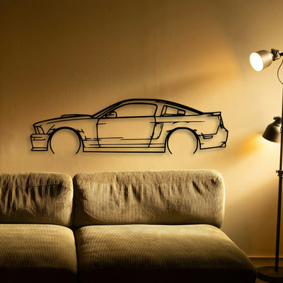 Mustang GT 2007 California Classic Silhouette Metal Wall Art - Tinvibe