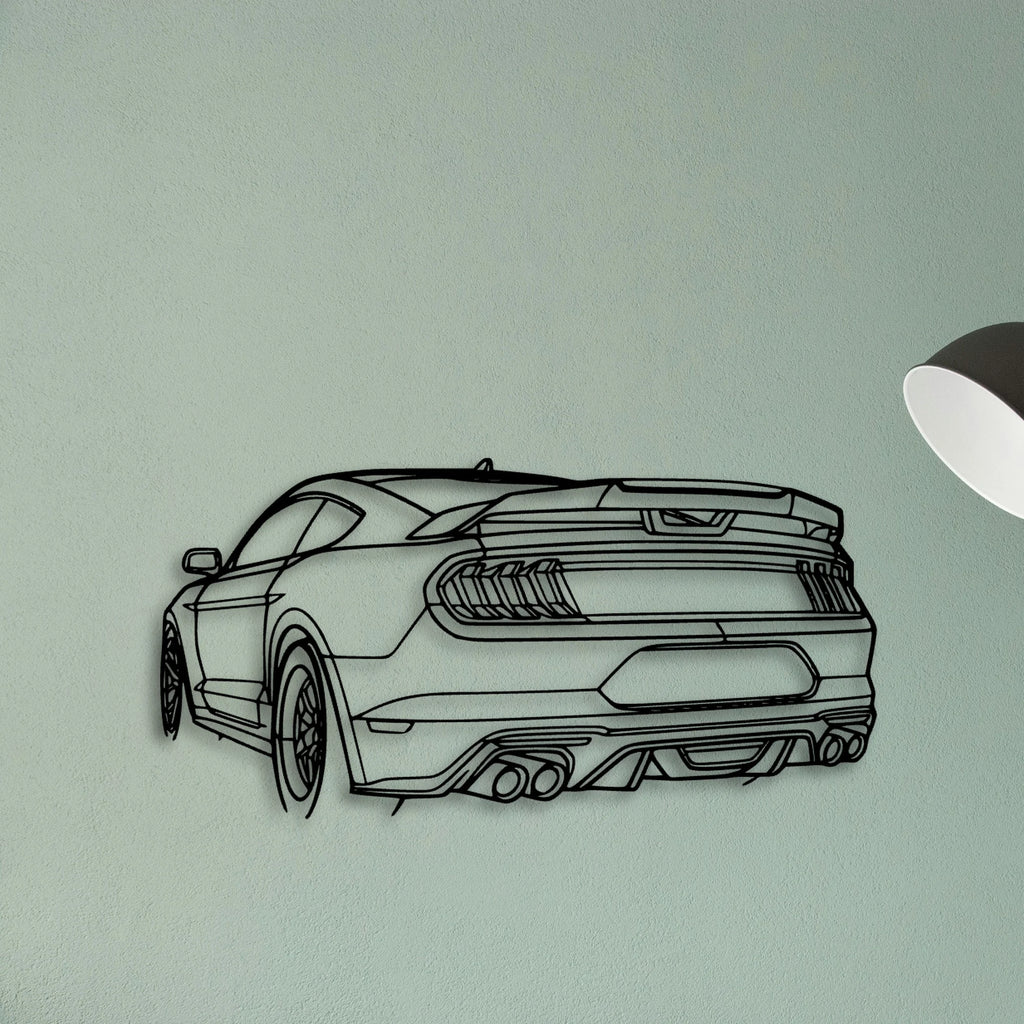Mustang GT 2020 Angle Classic Silhouette Metal Wall Art - Tinvibe