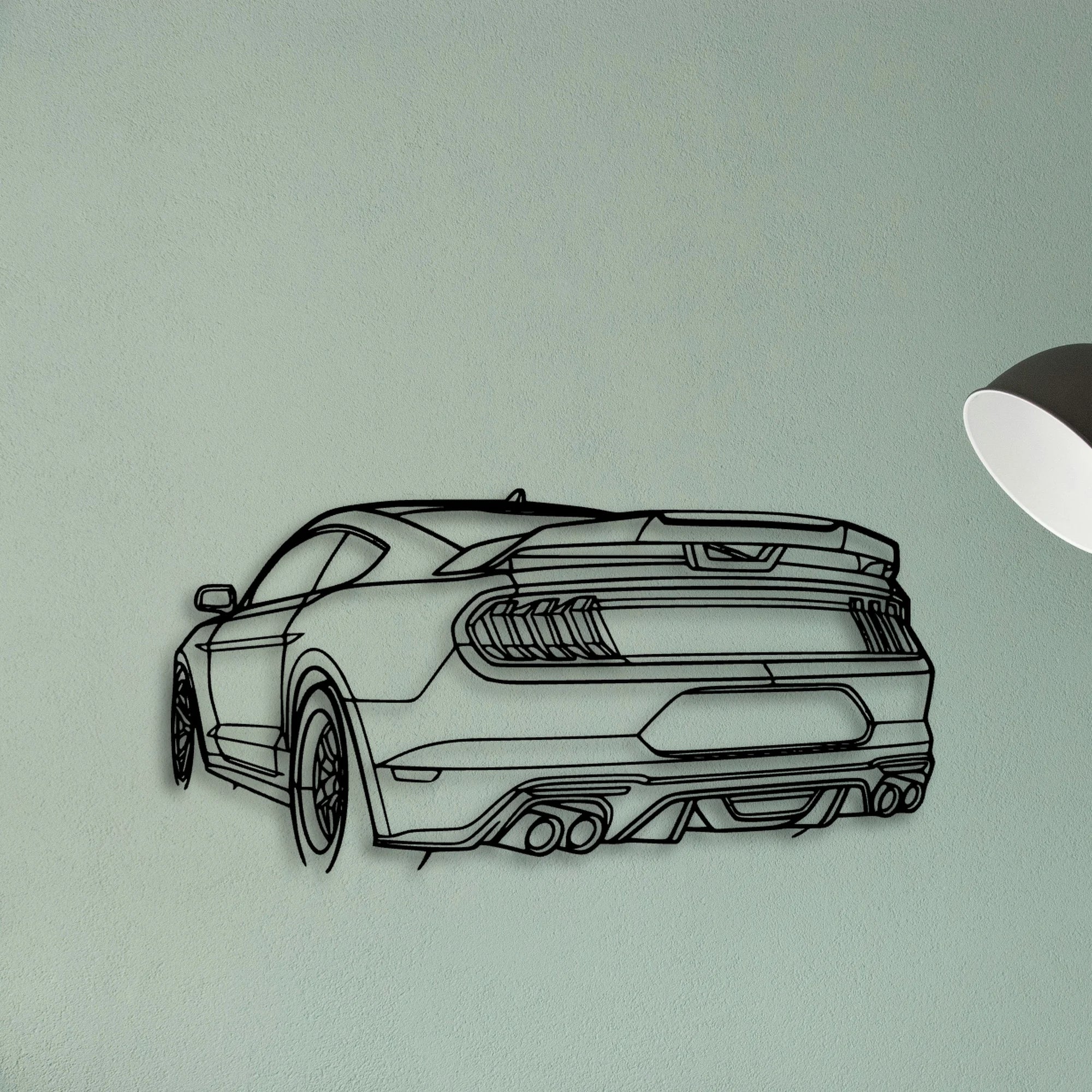 Mustang GT 2020 Angle Classic Silhouette Metal Wall Art - Tinvibe