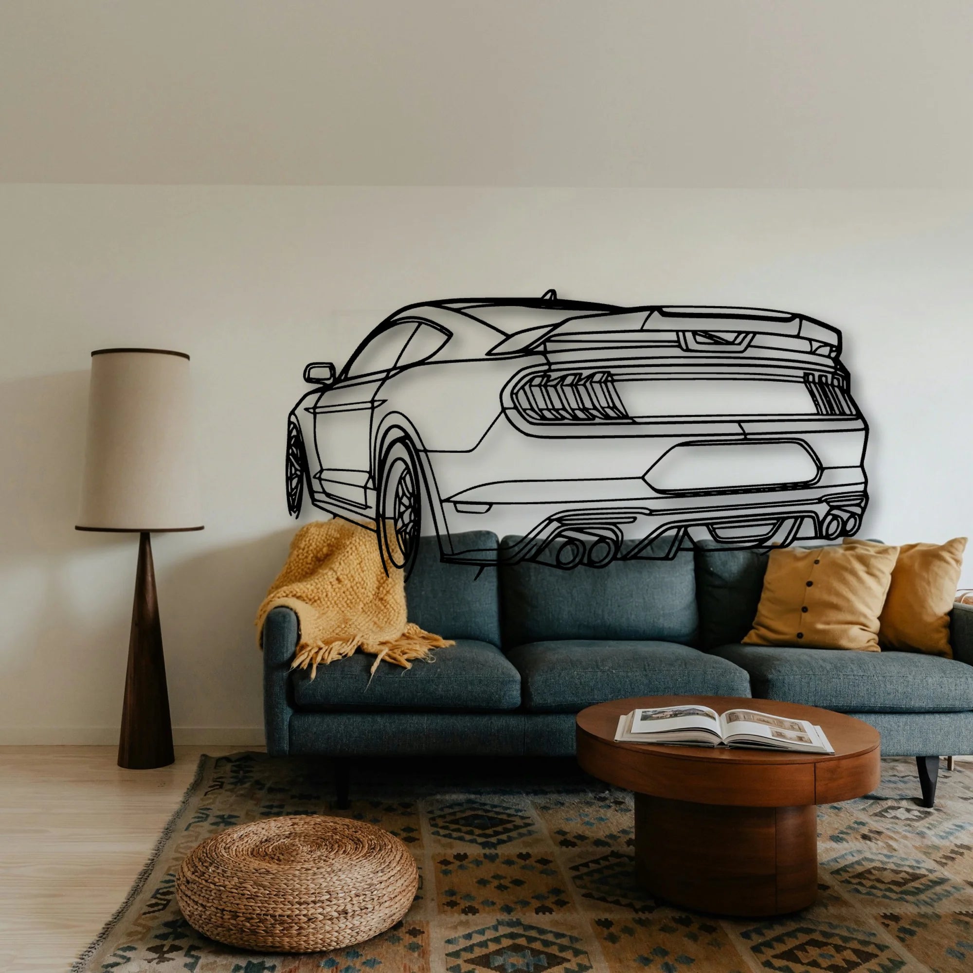 Mustang GT 2020 Angle Classic Silhouette Metal Wall Art - Tinvibe