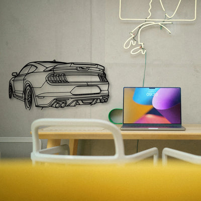 Mustang GT 2020 Angle Classic Silhouette Metal Wall Art - Tinvibe