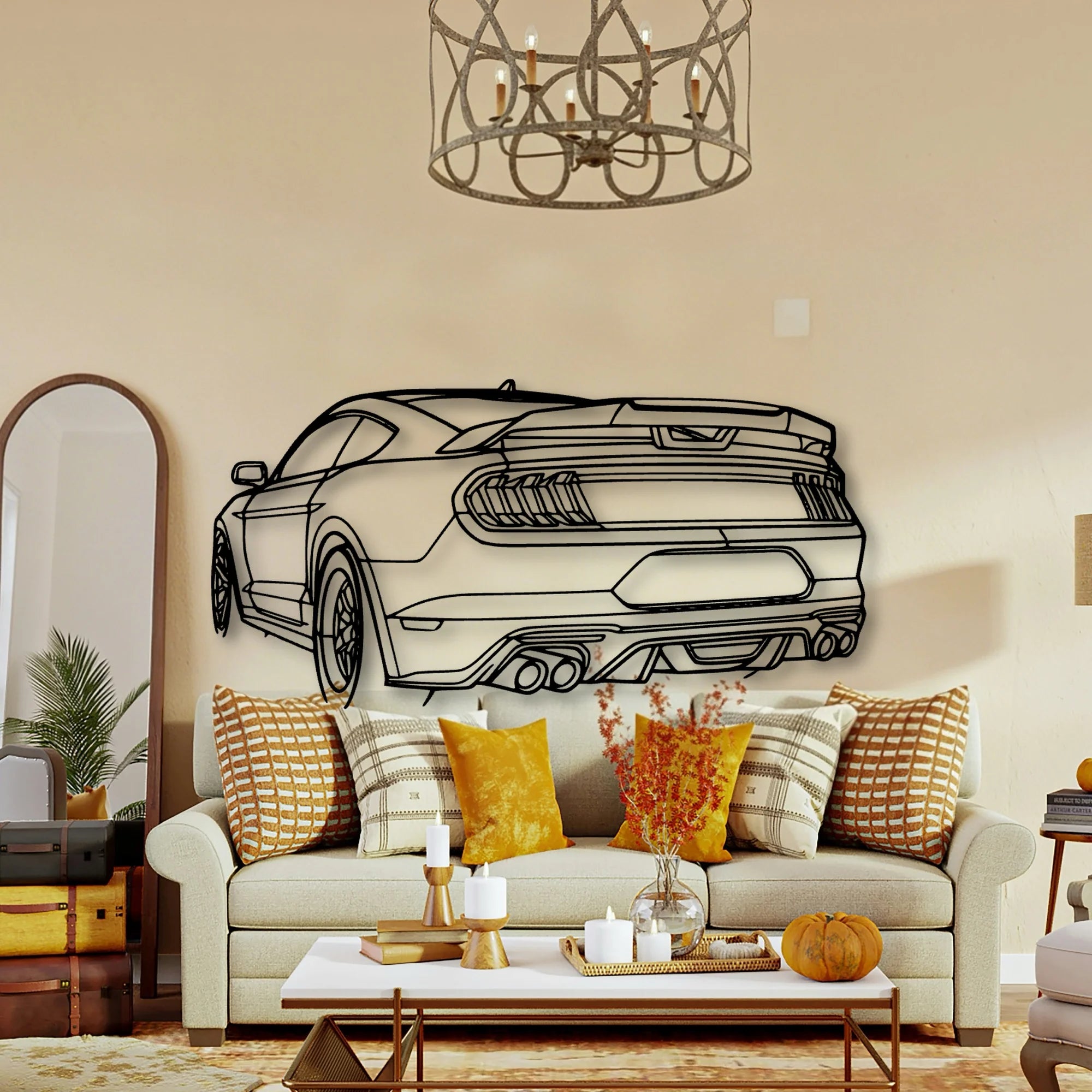 Mustang GT 2020 Angle Classic Silhouette Metal Wall Art - Tinvibe