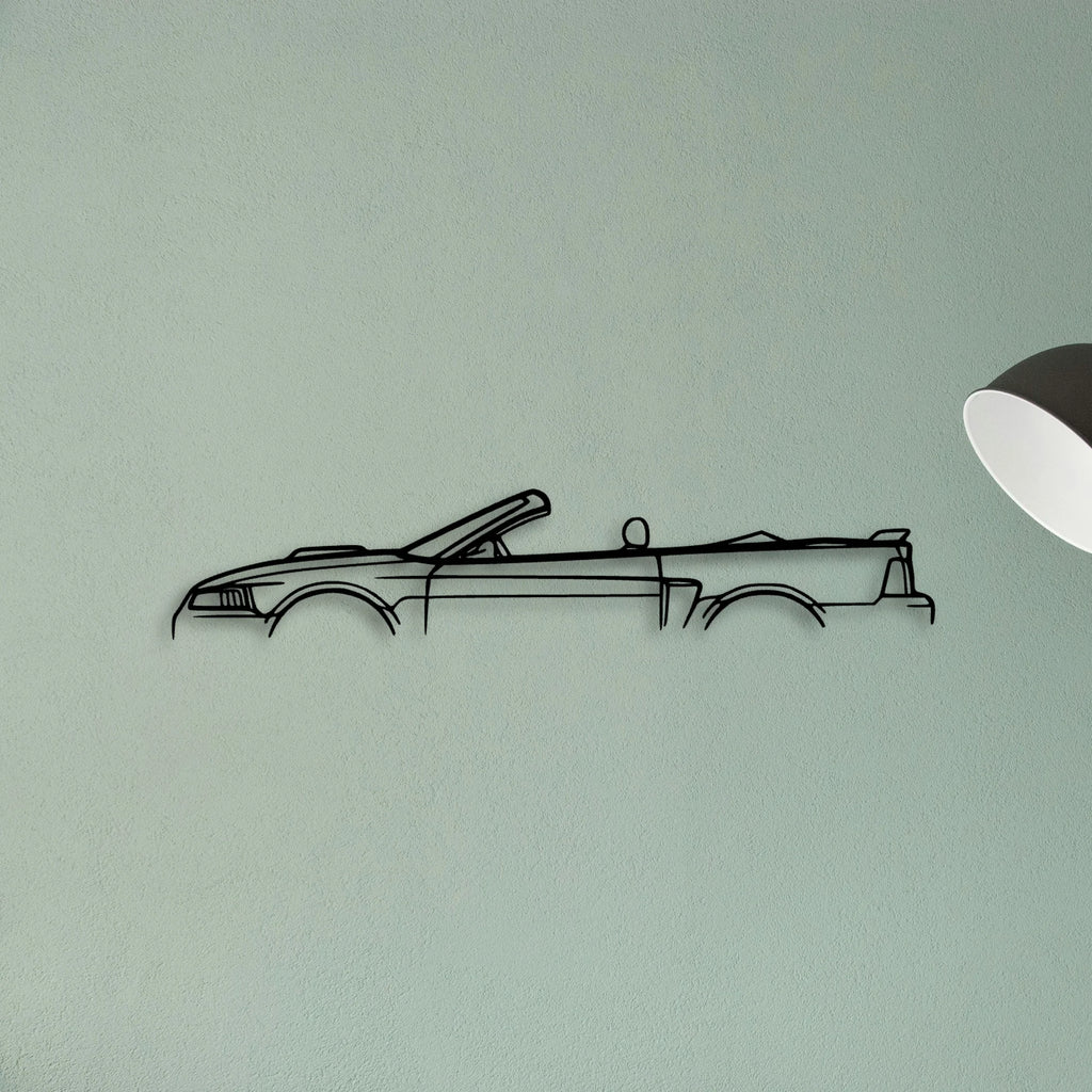 Mustang GT Convertible 2002 Classic Silhouette Metal Wall Art - Tinvibe